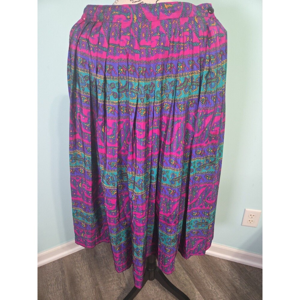 Vintage Abstract Funky Printed Maxi Skirt hutton sport 12